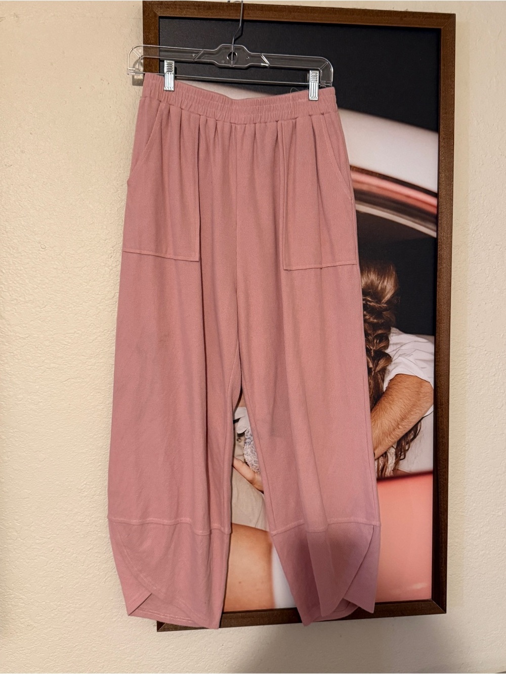 Relaxed Wide-Leg Women’s Pants in Dusty Rose